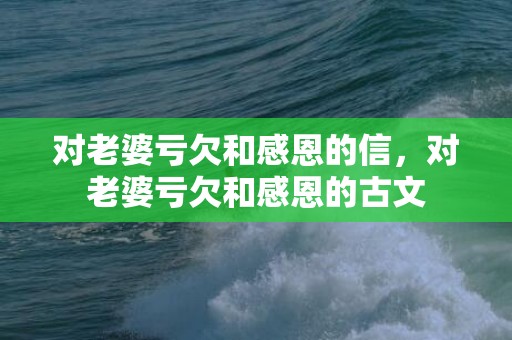 对老婆亏欠和感恩的信，对老婆亏欠和感恩的古文