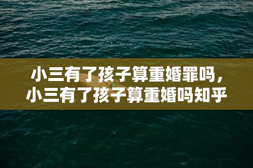 小三有了孩子算重婚罪吗，小三有了孩子算重婚吗知乎