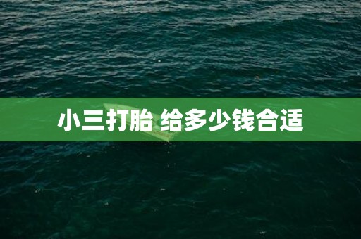 小三打胎 给多少钱合适