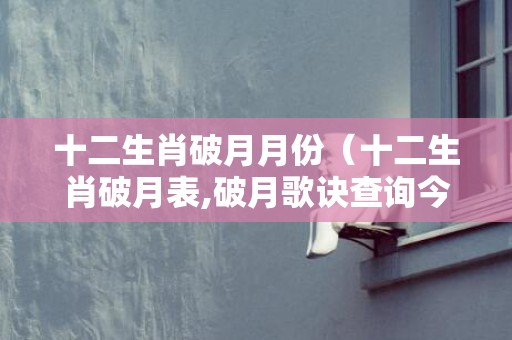 十二生肖破月月份（十二生肖破月表,破月歌诀查询今年破月生肖破月表）