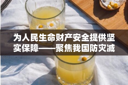 为人民生命财产安全提供坚实保障——聚焦我国防灾减灾救灾新进展