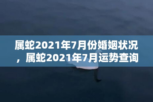 属蛇2021年7月份婚姻状况，属蛇2021年7月运势查询