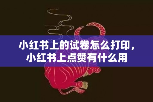 小红书上的试卷怎么打印，小红书上点赞有什么用