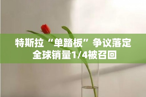 特斯拉“单踏板”争议落定 全球销量1/4被召回
