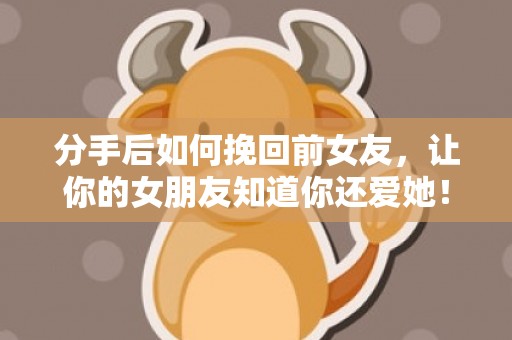 分手后如何挽回前女友，让你的女朋友知道你还爱她！