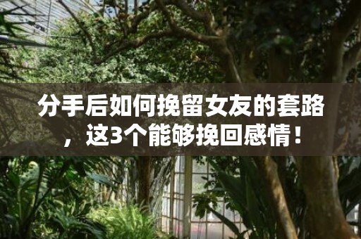 分手后如何挽留女友的套路，这3个能够挽回感情！