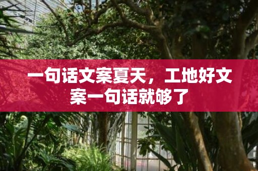 一句话文案夏天，工地好文案一句话就够了