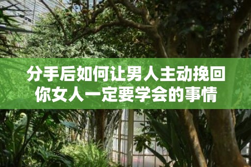 分手后如何让男人主动挽回你女人一定要学会的事情