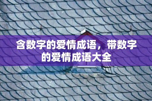 含数字的爱情成语，带数字的爱情成语大全