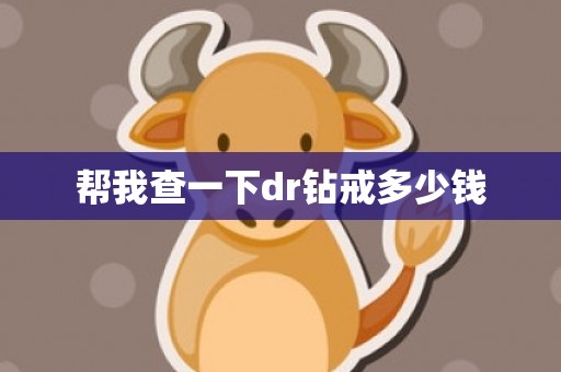 帮我查一下dr钻戒多少钱
