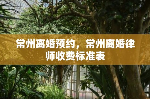 常州离婚预约，常州离婚律师收费标准表