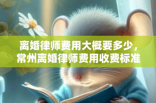 离婚律师费用大概要多少，常州离婚律师费用收费标准