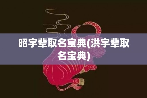 昭字辈取名宝典(洪字辈取名宝典)