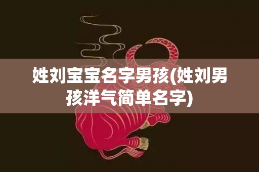 姓刘宝宝名字男孩(姓刘男孩洋气简单名字)
