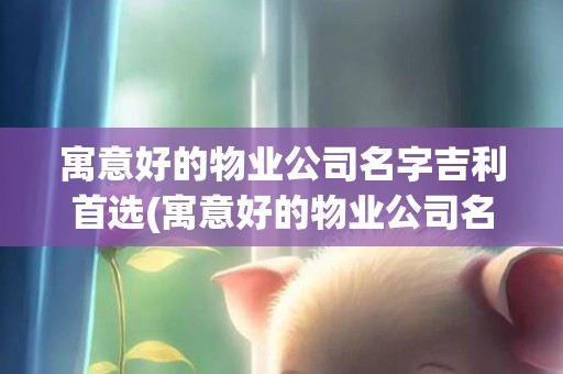 寓意好的物业公司名字吉利首选(寓意好的物业公司名称有哪些)