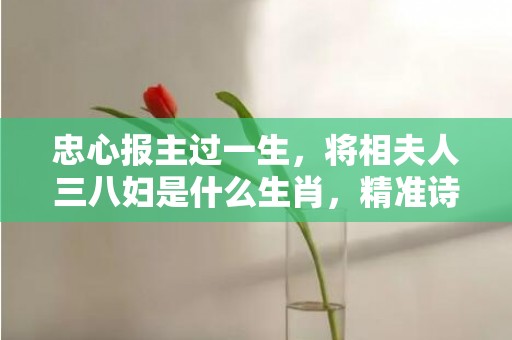 忠心报主过一生，将相夫人三八妇是什么生肖，精准诗词落实