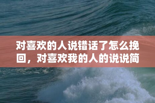 对喜欢的人说错话了怎么挽回，对喜欢我的人的说说简短