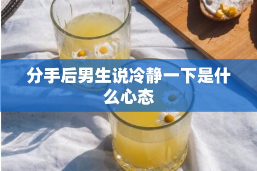 分手后男生说冷静一下是什么心态