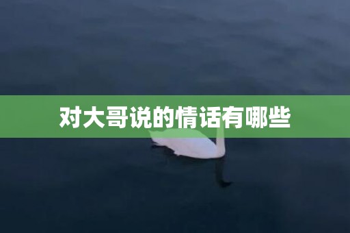 对大哥说的情话有哪些