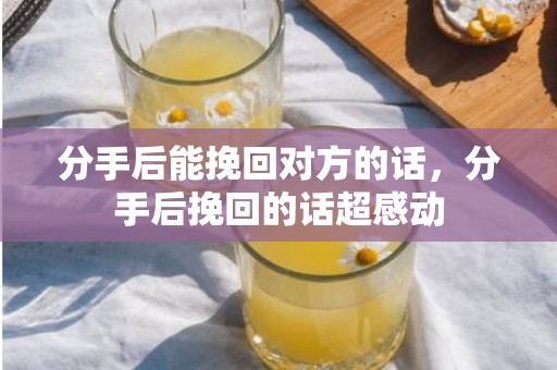分手后能挽回对方的话，分手后挽回的话超感动