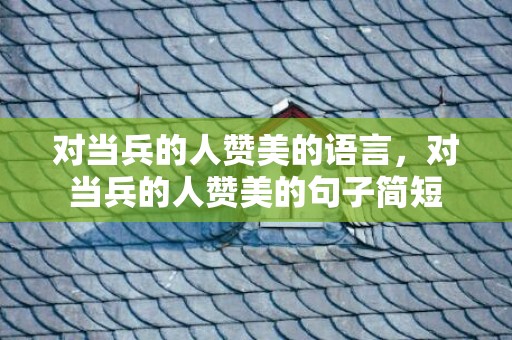 对当兵的人赞美的语言，对当兵的人赞美的句子简短