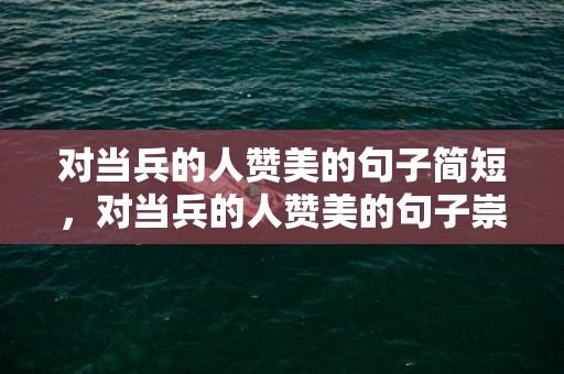 对当兵的人赞美的句子简短，对当兵的人赞美的句子崇拜