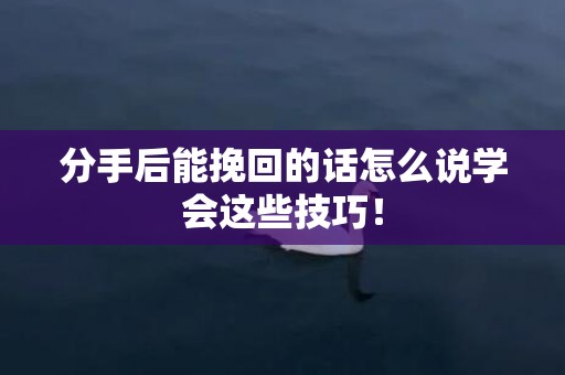 分手后能挽回的话怎么说学会这些技巧！