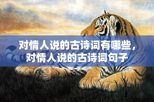 对情人说的古诗词有哪些，对情人说的古诗词句子