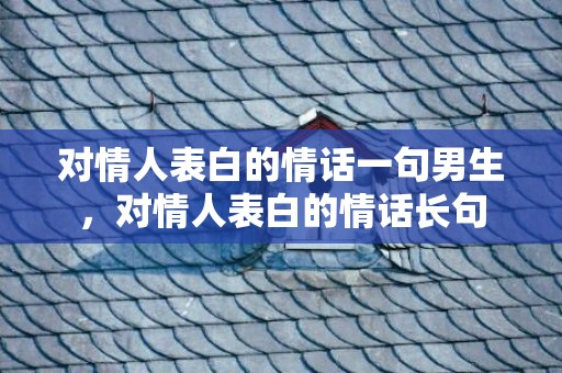 对情人表白的情话一句男生，对情人表白的情话长句