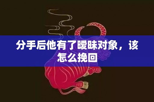 分手后他有了暧昧对象，该怎么挽回