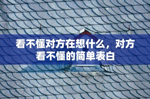 看不懂对方在想什么，对方看不懂的简单表白