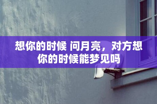 想你的时候 问月亮，对方想你的时候能梦见吗