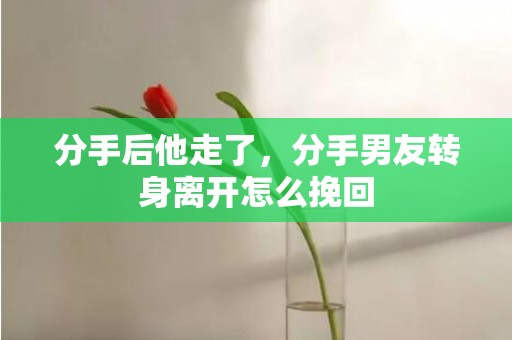 分手后他走了，分手男友转身离开怎么挽回