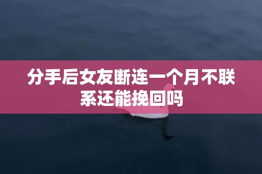 分手后女友断连一个月不联系还能挽回吗