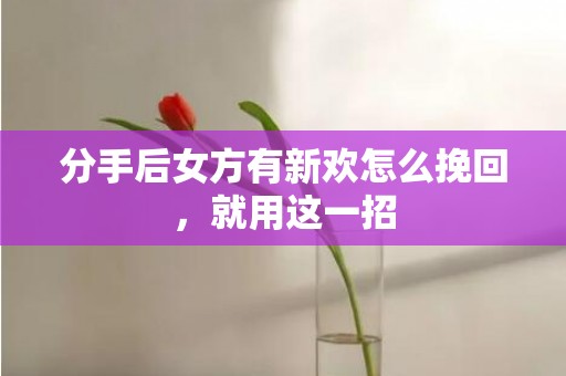 分手后女方有新欢怎么挽回，就用这一招