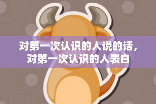 对第一次认识的人说的话，对第一次认识的人表白
