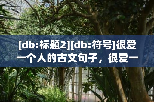[db:标题2][db:符号]很爱一个人的古文句子，很爱一个人的古文句子