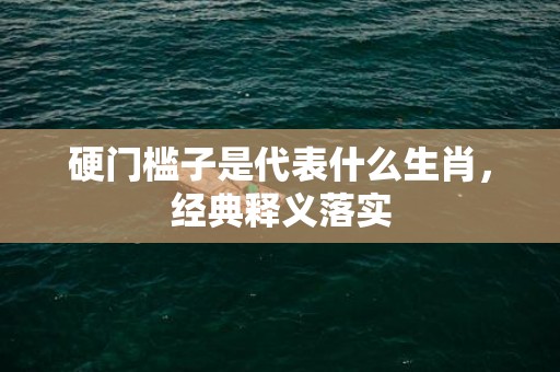 硬门槛子是代表什么生肖，经典释义落实