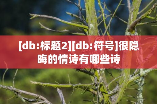 [db:标题2][db:符号]很隐晦的情诗有哪些诗
