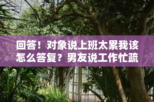 回答！对象说上班太累我该怎么答复？男友说工作忙疏忽我