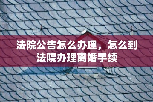 法院公告怎么办理，怎么到法院办理离婚手续