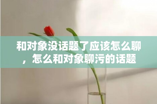和对象没话题了应该怎么聊，怎么和对象聊污的话题
