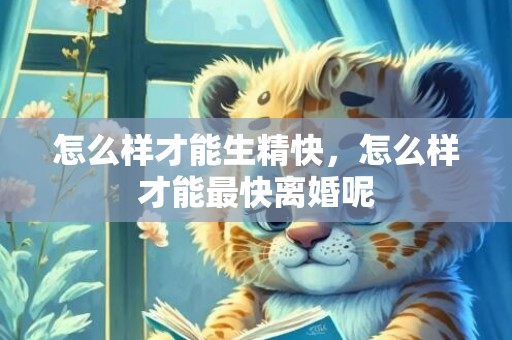 怎么样才能生精快，怎么样才能最快离婚呢