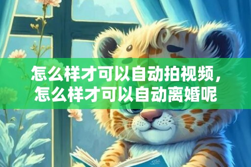 怎么样才可以自动拍视频，怎么样才可以自动离婚呢