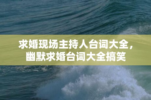 求婚现场主持人台词大全，幽默求婚台词大全搞笑