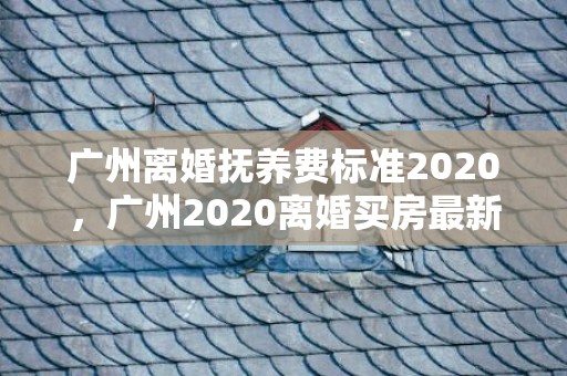 广州离婚抚养费标准2020，广州2020离婚买房最新政策