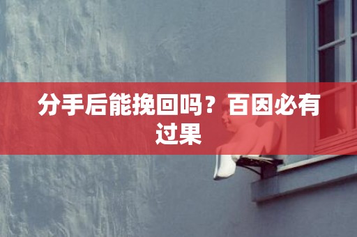 分手后能挽回吗？百因必有过果