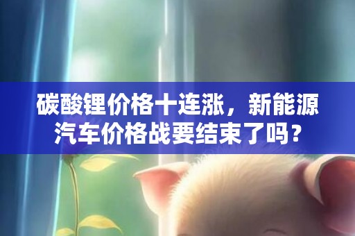 碳酸锂价格十连涨，新能源汽车价格战要结束了吗？