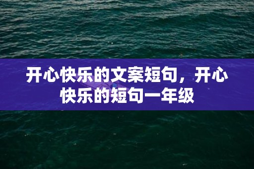 开心快乐的文案短句，开心快乐的短句一年级