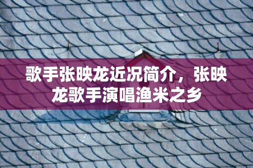 歌手张映龙近况简介，张映龙歌手演唱渔米之乡